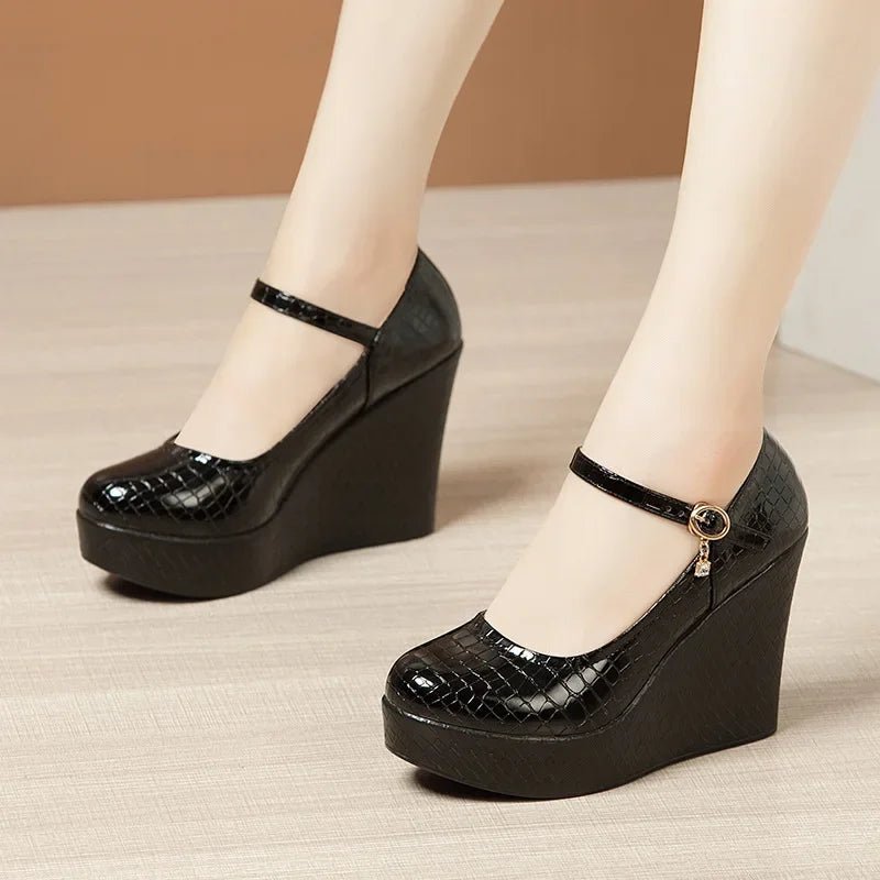 10cm Small Size 32 - 43 Patent Leather Shoes Thick Bottom Platform Wedges Shoes 2025 - Street Savage Culture10cm Small Size 32 - 43 Patent Leather Shoes Thick Bottom Platform Wedges Shoes 2025