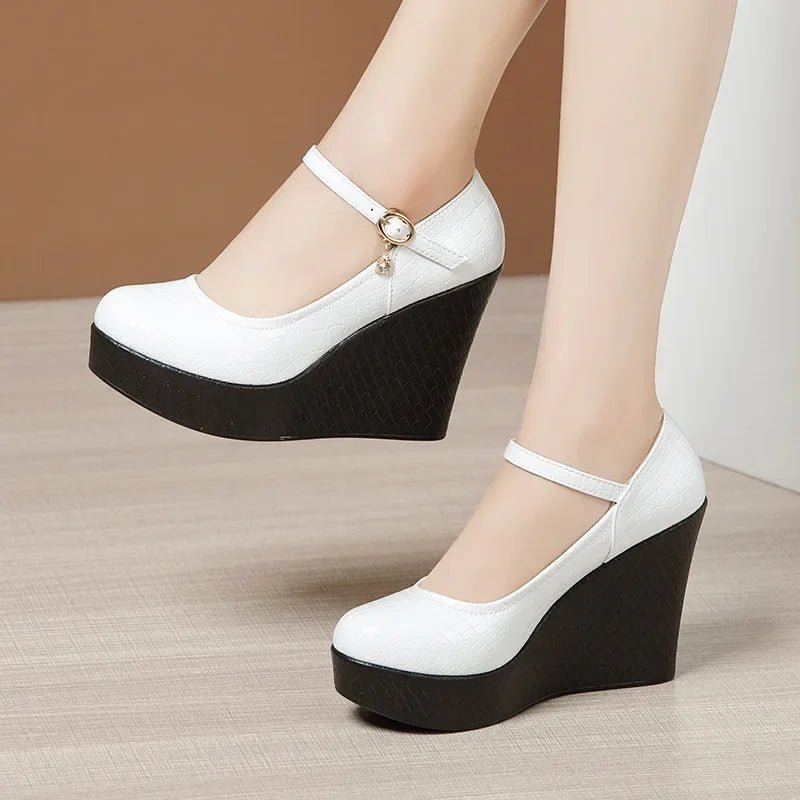 10cm Small Size 32 - 43 Patent Leather Shoes Thick Bottom Platform Wedges Shoes 2025 - Street Savage Culture10cm Small Size 32 - 43 Patent Leather Shoes Thick Bottom Platform Wedges Shoes 2025