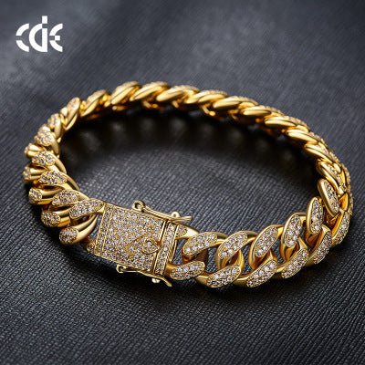 Amazon cross - border European and American Hip hop accessories men's bracelet Cuban chain - Fashion TechAmazon cross - border European and American Hip hop accessories men's bracelet Cuban chain