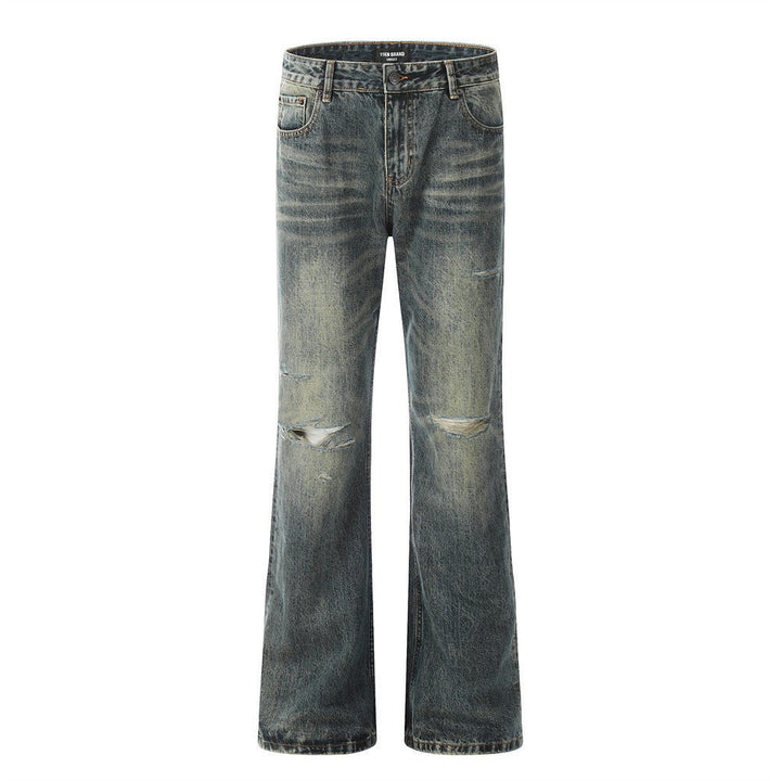 American Retro Tattered Jeans Denim Trousers Men - Street Savage CultureAmerican Retro Tattered Jeans Denim Trousers Men