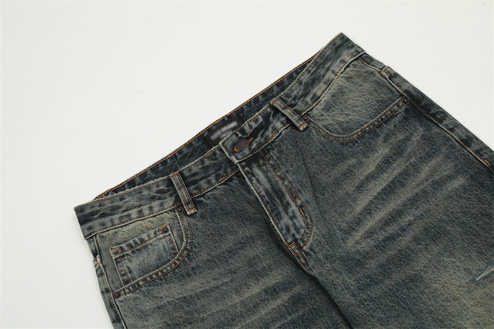 American Retro Tattered Jeans Denim Trousers Men - Street Savage CultureAmerican Retro Tattered Jeans Denim Trousers Men