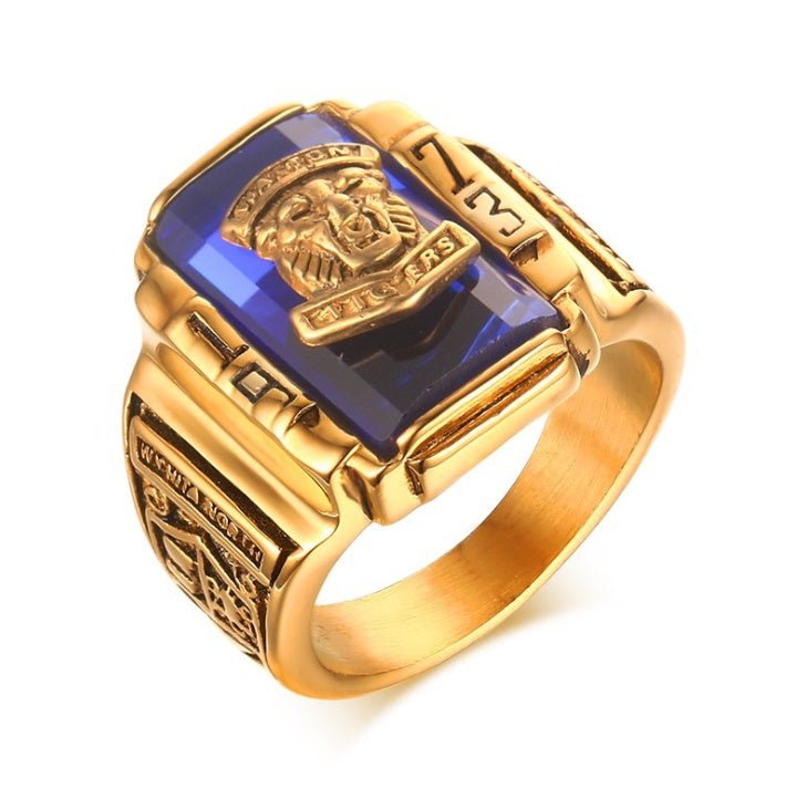 And the wind 1973 tiger Walton Navy titanium ring man personality retro ring RC - 303 - Fashion TechAnd the wind 1973 tiger Walton Navy titanium ring man personality retro ring RC - 303