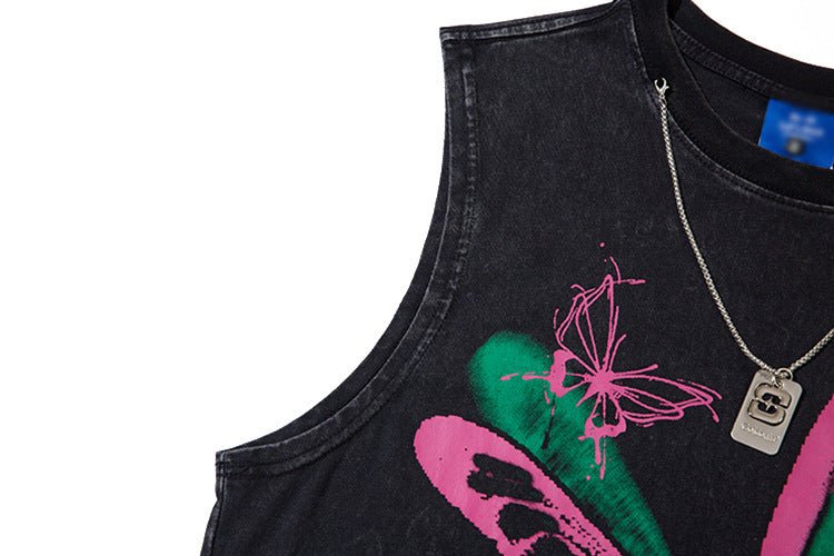 Butterfly Ripped Sleeveless T-shirt For Men - Street Savage CultureButterfly Ripped Sleeveless T-shirt For Men