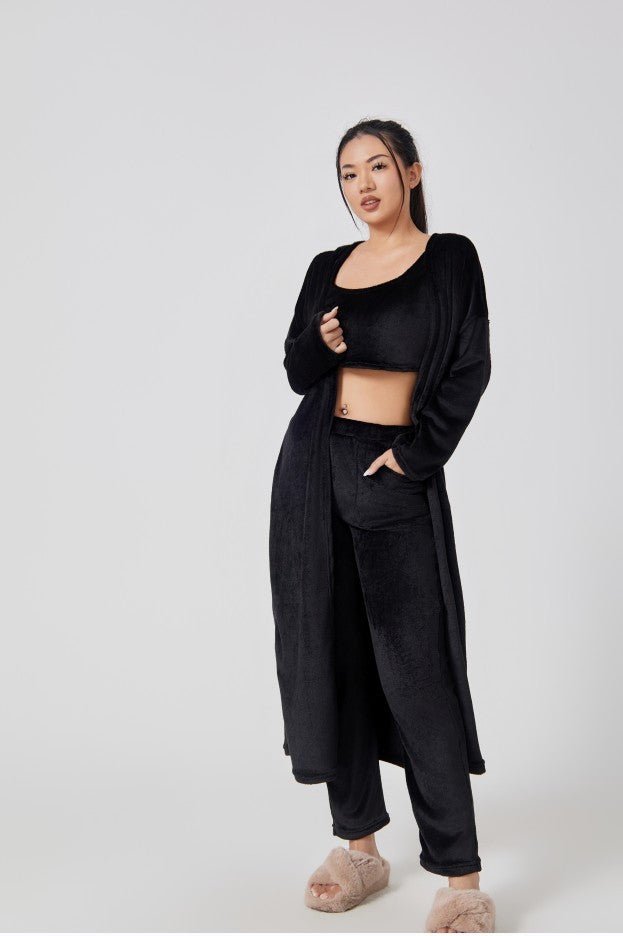 Cozy Pajama Set, 3 Piece Lounge Set, Cute Loungewear, Warm Suit Sets, Matching Set, Lounge Set, 3 Piece Pant Sets, Women Winter Dress - Street Savage CultureCozy Pajama Set, 3 Piece Lounge Set, Cute Loungewear, Warm Suit Sets, Matching Set, Lounge Set, 3 Piece Pant Sets, Women Winter Dress