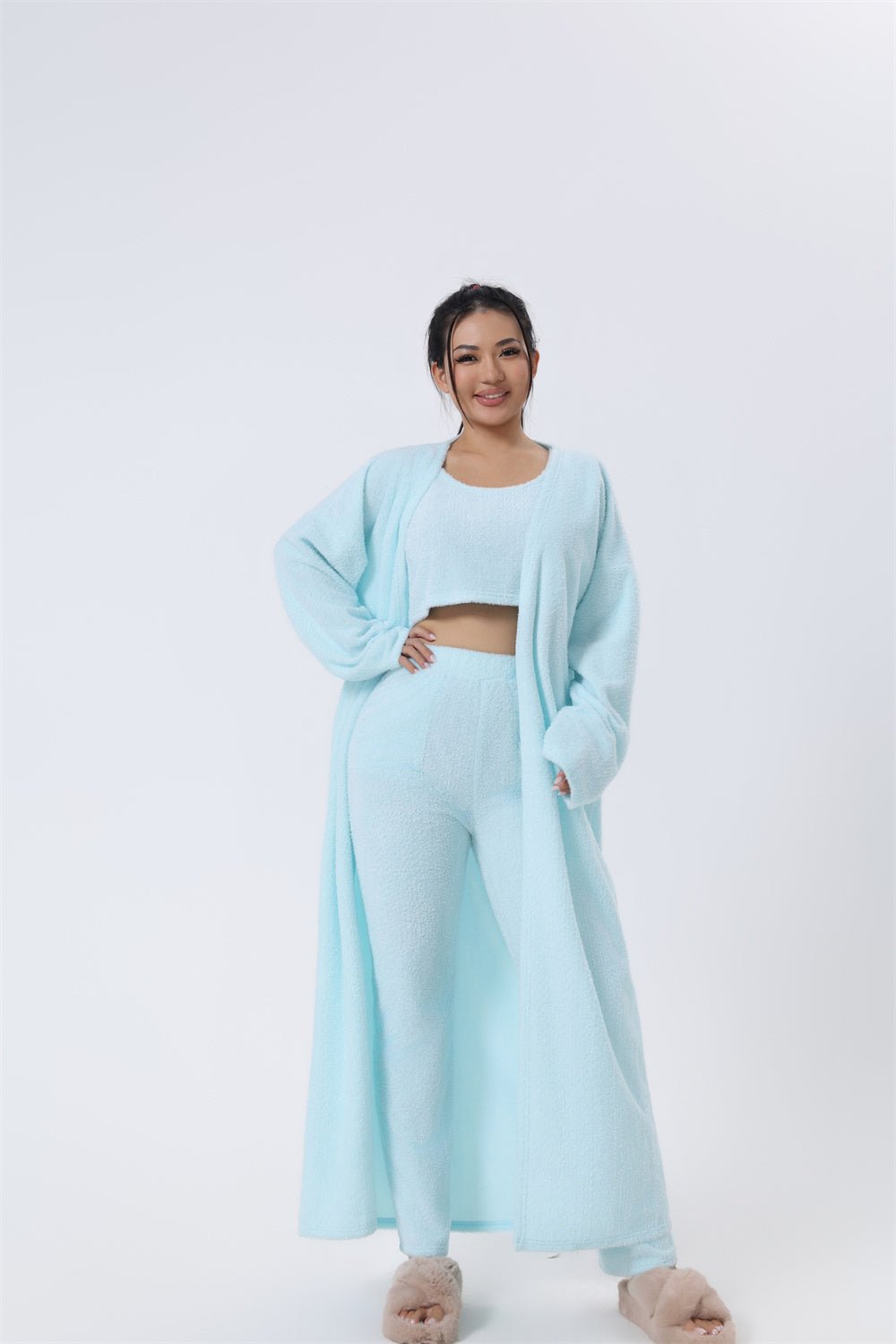 Cozy Pajama Set, 3 Piece Lounge Set, Cute Loungewear, Warm Suit Sets, Matching Set, Lounge Set, 3 Piece Pant Sets, Women Winter Dress - Street Savage CultureCozy Pajama Set, 3 Piece Lounge Set, Cute Loungewear, Warm Suit Sets, Matching Set, Lounge Set, 3 Piece Pant Sets, Women Winter Dress