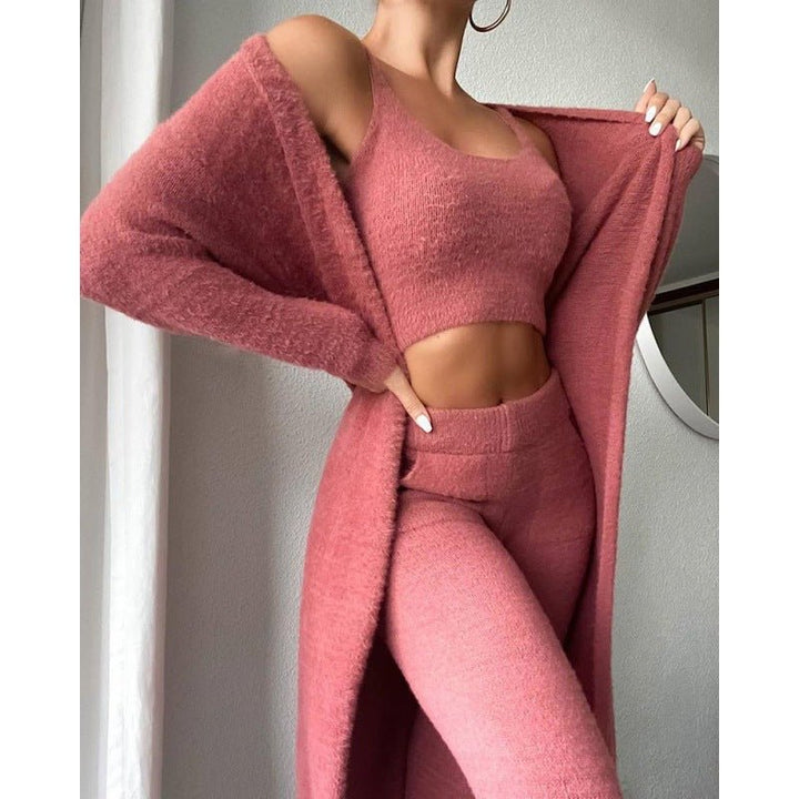 Cozy Pajama Set, 3 Piece Lounge Set, Cute Loungewear, Warm Suit Sets, Matching Set, Lounge Set, 3 Piece Pant Sets, Women Winter Dress - Street Savage CultureCozy Pajama Set, 3 Piece Lounge Set, Cute Loungewear, Warm Suit Sets, Matching Set, Lounge Set, 3 Piece Pant Sets, Women Winter Dress