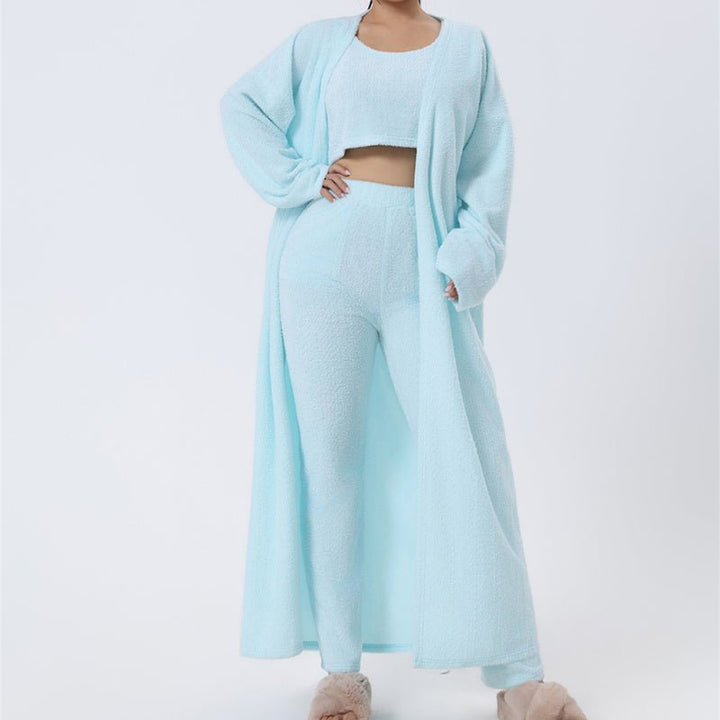 Cozy Pajama Set, 3 Piece Lounge Set, Cute Loungewear, Warm Suit Sets, Matching Set, Lounge Set, 3 Piece Pant Sets, Women Winter Dress - Street Savage CultureCozy Pajama Set, 3 Piece Lounge Set, Cute Loungewear, Warm Suit Sets, Matching Set, Lounge Set, 3 Piece Pant Sets, Women Winter Dress