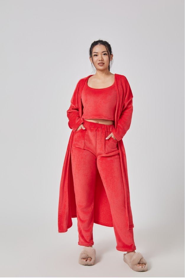 Cozy Pajama Set, 3 Piece Lounge Set, Cute Loungewear, Warm Suit Sets, Matching Set, Lounge Set, 3 Piece Pant Sets, Women Winter Dress - Street Savage CultureCozy Pajama Set, 3 Piece Lounge Set, Cute Loungewear, Warm Suit Sets, Matching Set, Lounge Set, 3 Piece Pant Sets, Women Winter Dress