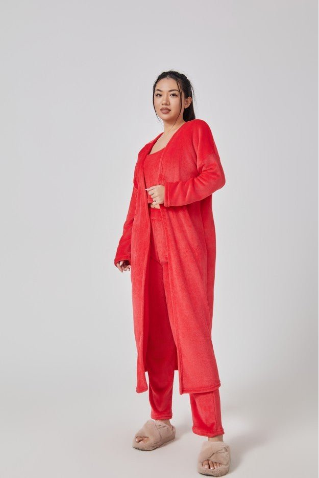 Cozy Pajama Set, 3 Piece Lounge Set, Cute Loungewear, Warm Suit Sets, Matching Set, Lounge Set, 3 Piece Pant Sets, Women Winter Dress - Street Savage CultureCozy Pajama Set, 3 Piece Lounge Set, Cute Loungewear, Warm Suit Sets, Matching Set, Lounge Set, 3 Piece Pant Sets, Women Winter Dress