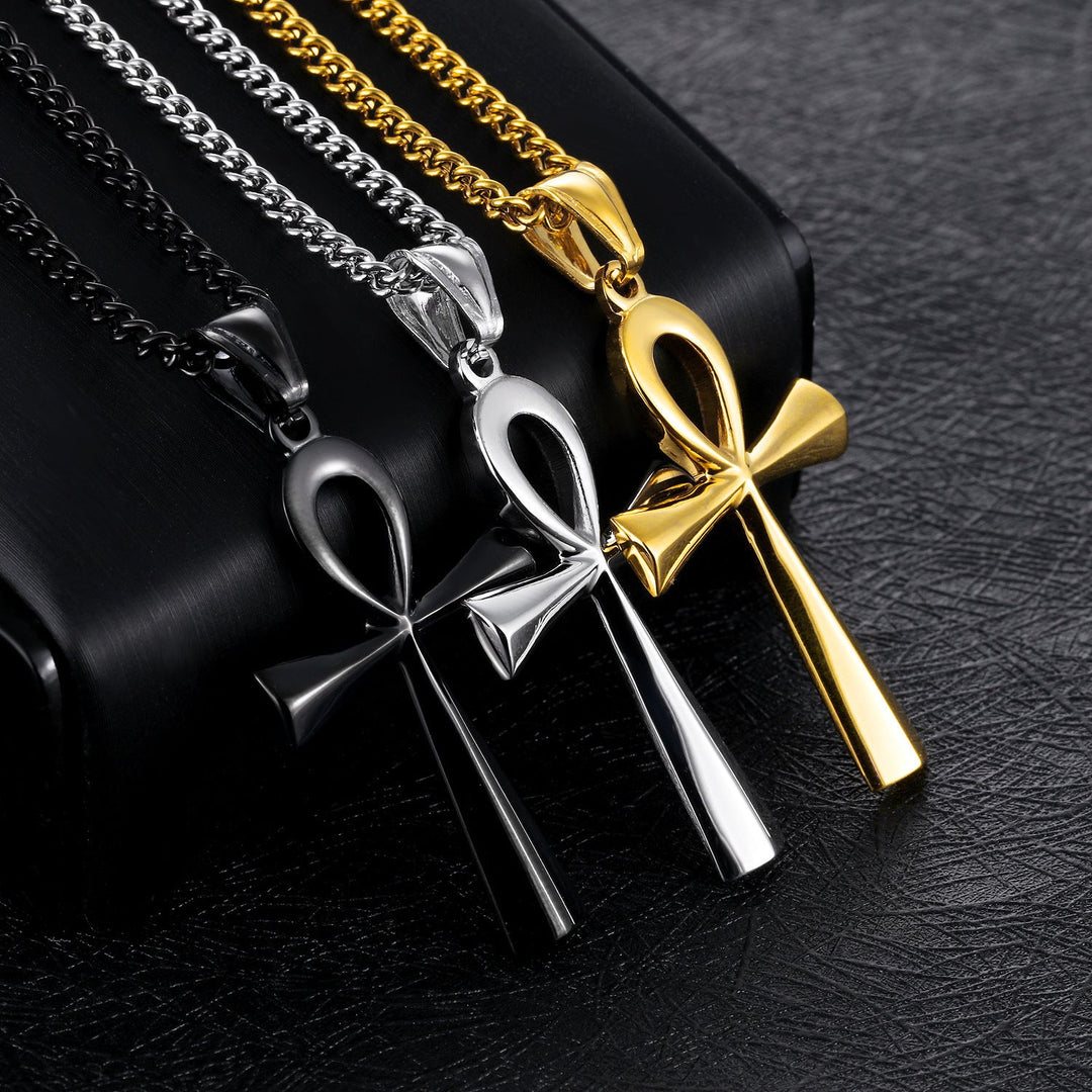 Cross - border e - commerce goods source, European and American glossy stainless steel ancient Egyptian Cross man Necklace Amulet Pendant - Fashion TechCross - border e - commerce goods source, European and American glossy stainless steel ancient Egyptian Cross man Necklace Amulet Pendant