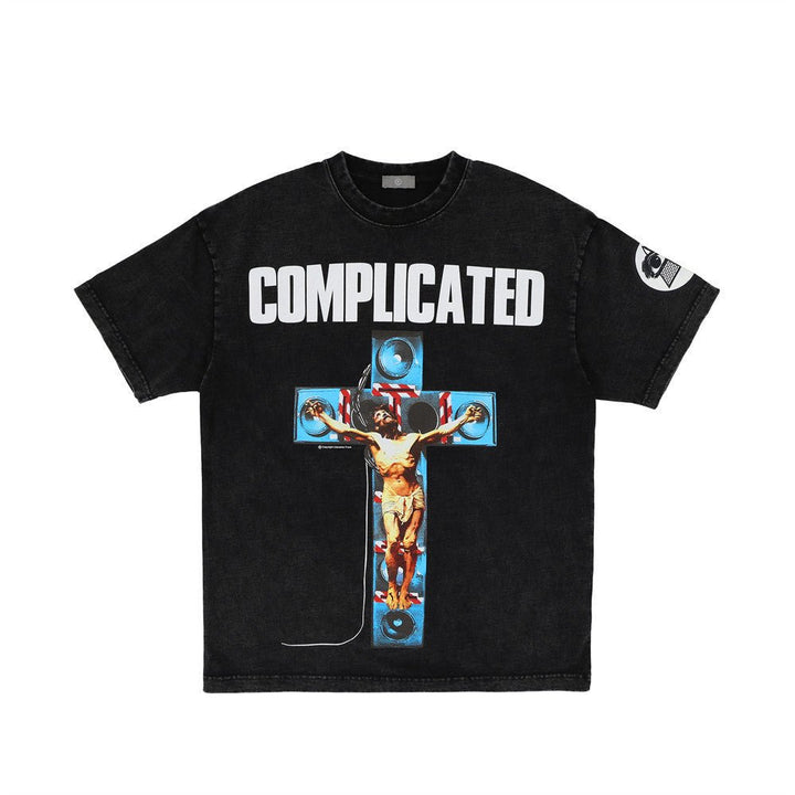 Cross Printed Short - sleeved T-shirt For Men - Street Savage CultureCross Printed Short - sleeved T-shirt For Men