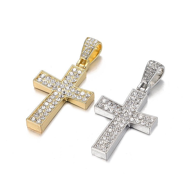 Diamond Cross Pendant Necklace Fashion Punk Jewelry Unisex Clavicle Chain Jewelry - Fashion TechDiamond Cross Pendant Necklace Fashion Punk Jewelry Unisex Clavicle Chain Jewelry