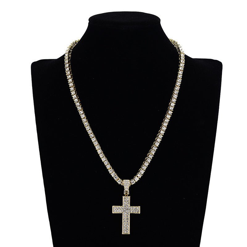 Diamond Cross Pendant Necklace Fashion Punk Jewelry Unisex Clavicle Chain Jewelry - Fashion TechDiamond Cross Pendant Necklace Fashion Punk Jewelry Unisex Clavicle Chain Jewelry