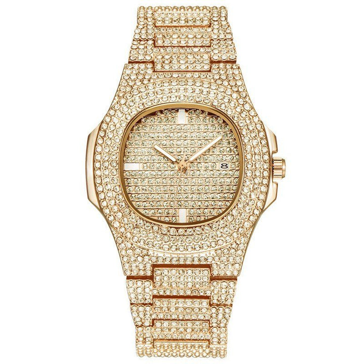 Dropshipping ICE - Out Bling Diamond Luxury Watch Men Gold Hi - Fashion TechDropshipping ICE - Out Bling Diamond Luxury Watch Men Gold Hi