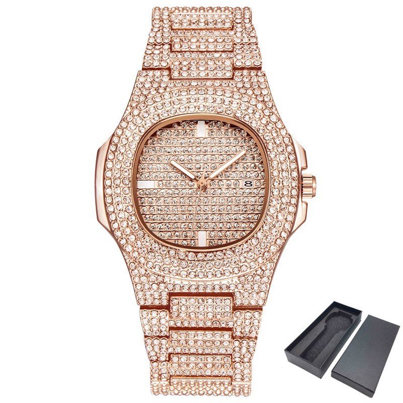 Dropshipping ICE - Out Bling Diamond Luxury Watch Men Gold Hi - Fashion TechDropshipping ICE - Out Bling Diamond Luxury Watch Men Gold Hi