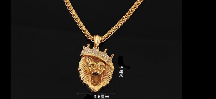 Europe and the United States selling diamond crown lion hip - hop luminous necklaces men Unisex gold - plated hiphop luminous Pendant - Fashion TechEurope and the United States selling diamond crown lion hip - hop luminous necklaces men Unisex gold - plated hiphop luminous Pendant