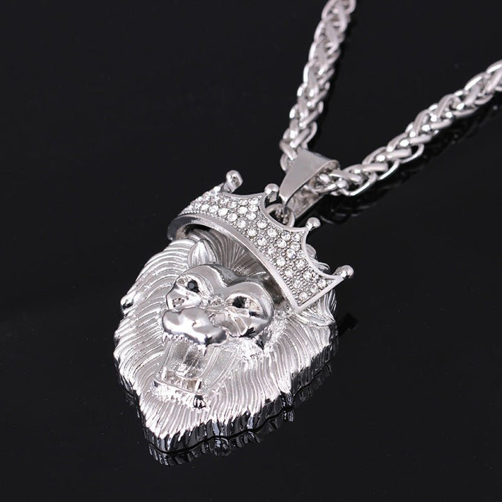 Europe and the United States selling diamond crown lion hip - hop luminous necklaces men Unisex gold - plated hiphop luminous Pendant - Fashion TechEurope and the United States selling diamond crown lion hip - hop luminous necklaces men Unisex gold - plated hiphop luminous Pendant