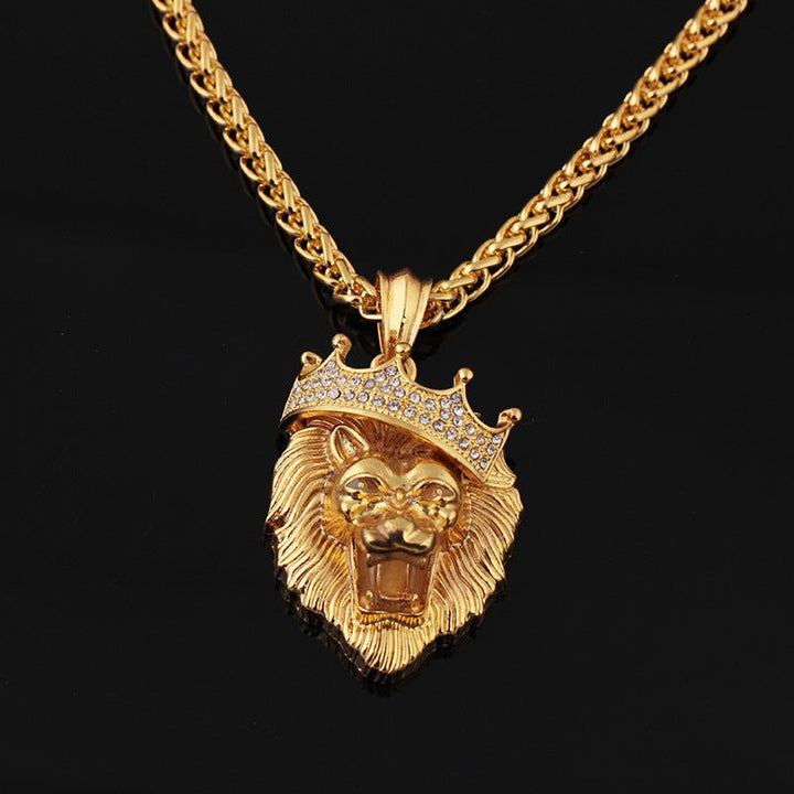 Europe and the United States selling diamond crown lion hip - hop luminous necklaces men Unisex gold - plated hiphop luminous Pendant - Fashion TechEurope and the United States selling diamond crown lion hip - hop luminous necklaces men Unisex gold - plated hiphop luminous Pendant