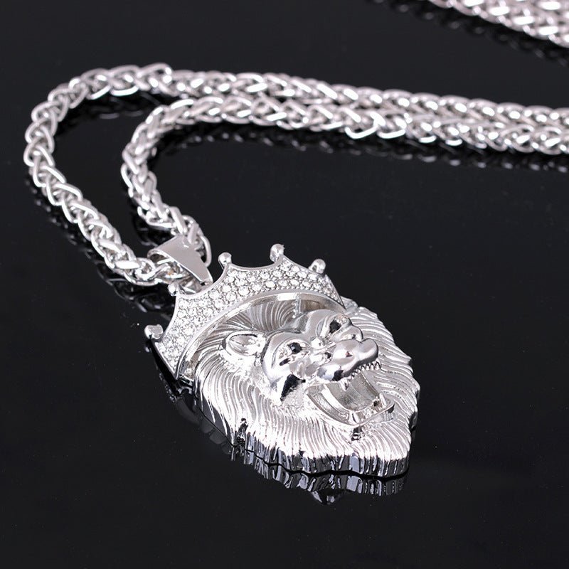 Europe and the United States selling diamond crown lion hip - hop luminous necklaces men Unisex gold - plated hiphop luminous Pendant - Fashion TechEurope and the United States selling diamond crown lion hip - hop luminous necklaces men Unisex gold - plated hiphop luminous Pendant