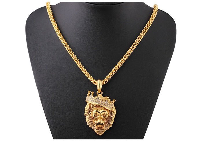 Europe and the United States selling diamond crown lion hip - hop luminous necklaces men Unisex gold - plated hiphop luminous Pendant - Fashion TechEurope and the United States selling diamond crown lion hip - hop luminous necklaces men Unisex gold - plated hiphop luminous Pendant