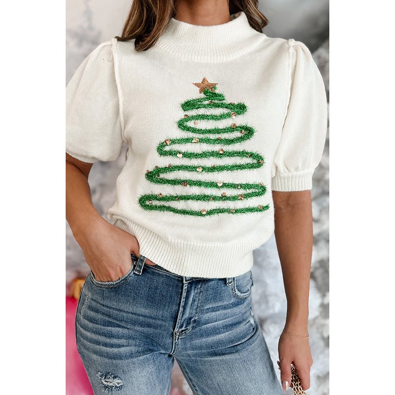 European And American Leisure Style Christmas Tree Printed Pullover Sweater - Fashion TechEuropean And American Leisure Style Christmas Tree Printed Pullover Sweater