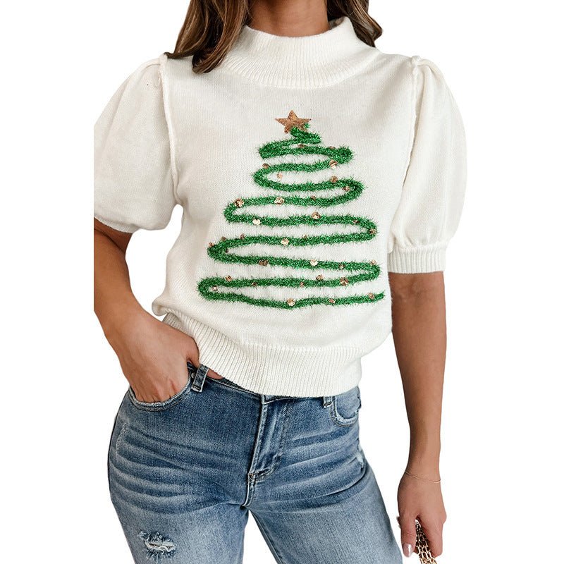 European And American Leisure Style Christmas Tree Printed Pullover Sweater - Fashion TechEuropean And American Leisure Style Christmas Tree Printed Pullover Sweater