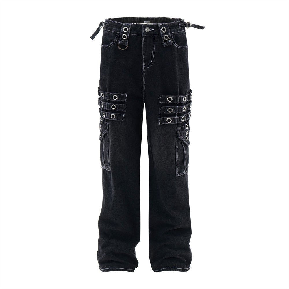 Fashion Punk Rock Cargo Jeans Men - Street Savage CultureFashion Punk Rock Cargo Jeans Men