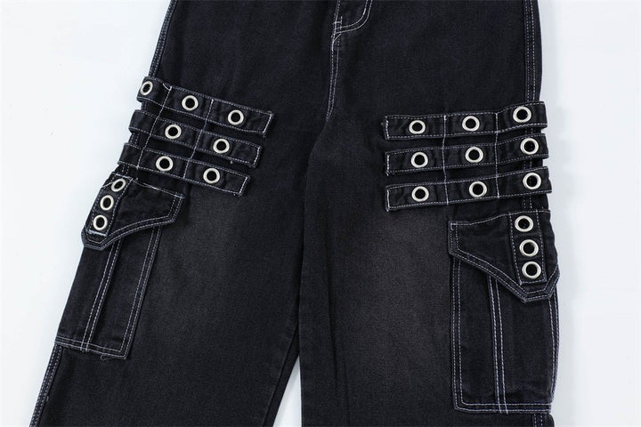 Fashion Punk Rock Cargo Jeans Men - Street Savage CultureFashion Punk Rock Cargo Jeans Men