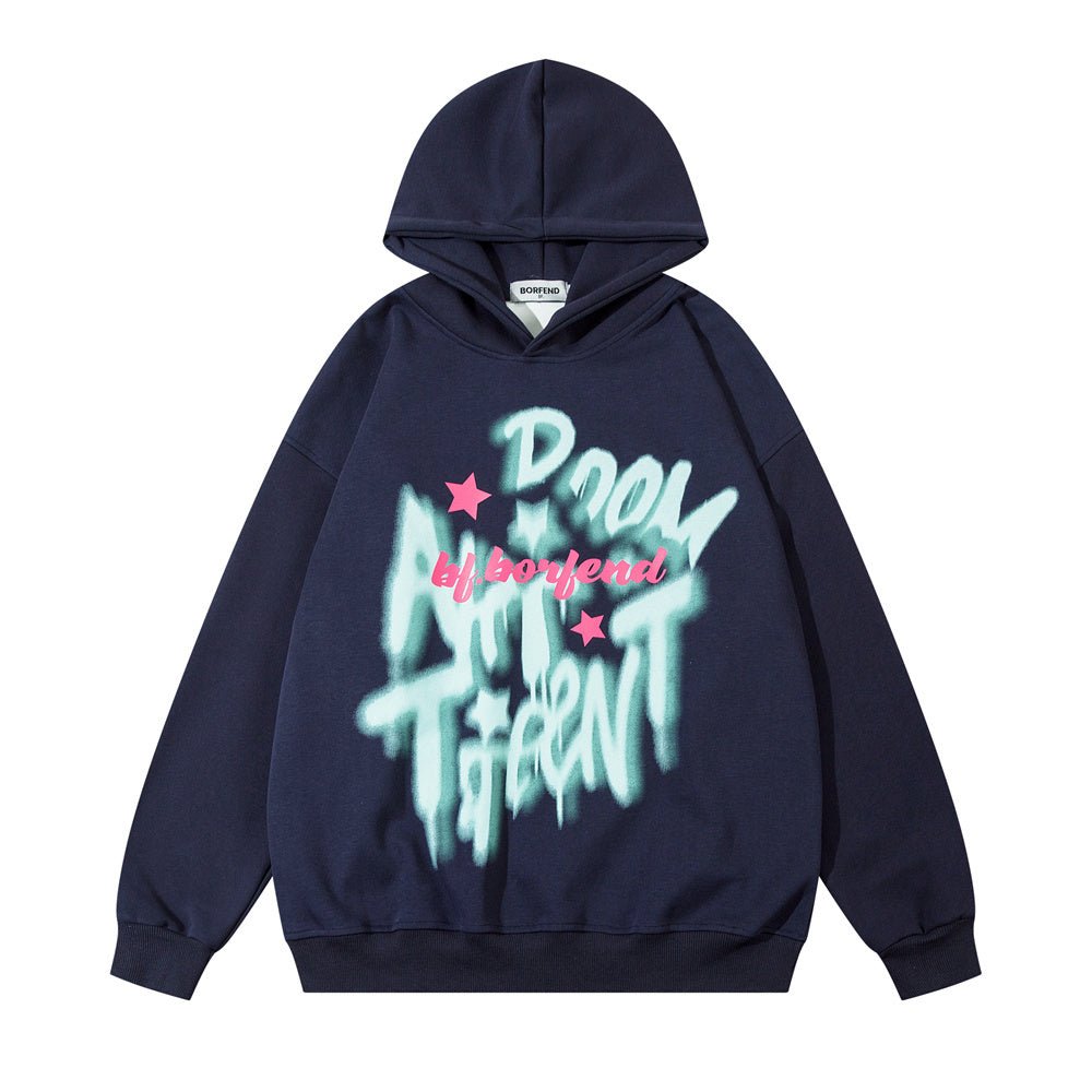 Graffiti Letter Printed Hoodie Men - Street Savage CultureGraffiti Letter Printed Hoodie Men