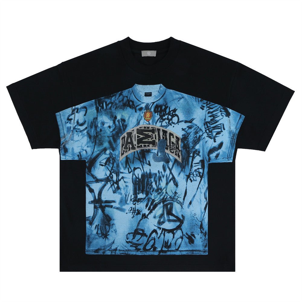 Graffiti Printing Short - sleeved T-shirt For Men - Street Savage CultureGraffiti Printing Short - sleeved T-shirt For Men