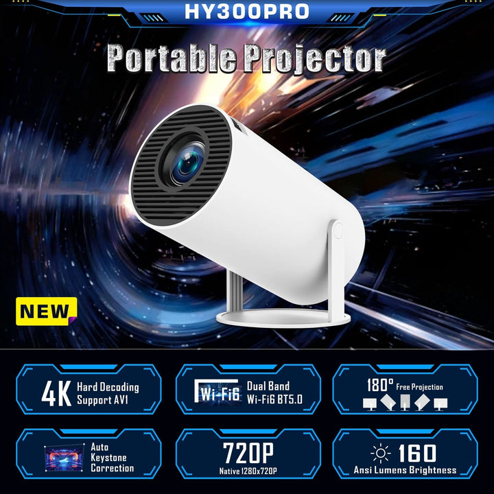 HY300 Pro Projector Home Theater Entertainment Portable Small Projector - Street Savage CultureHY300 Pro Projector Home Theater Entertainment Portable Small Projector