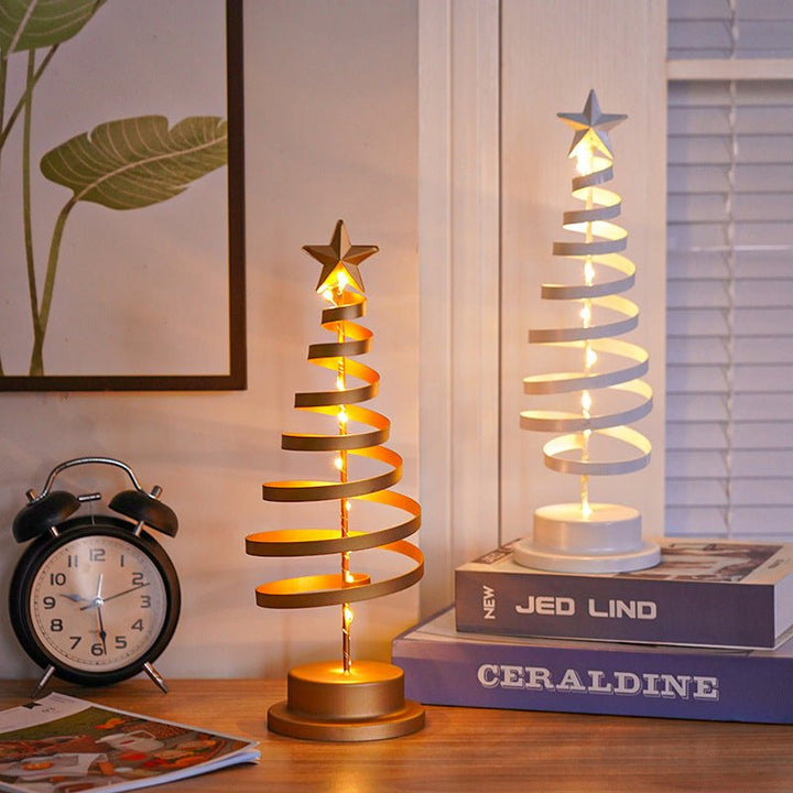 LED Christmas Tree Spiral Light Table Ornament Wrought Iron Xmas Tree Bedroom Desk Lamp Christmas Atmosphere Night Light Decor - Street Savage CultureLED Christmas Tree Spiral Light Table Ornament Wrought Iron Xmas Tree Bedroom Desk Lamp Christmas Atmosphere Night Light Decor