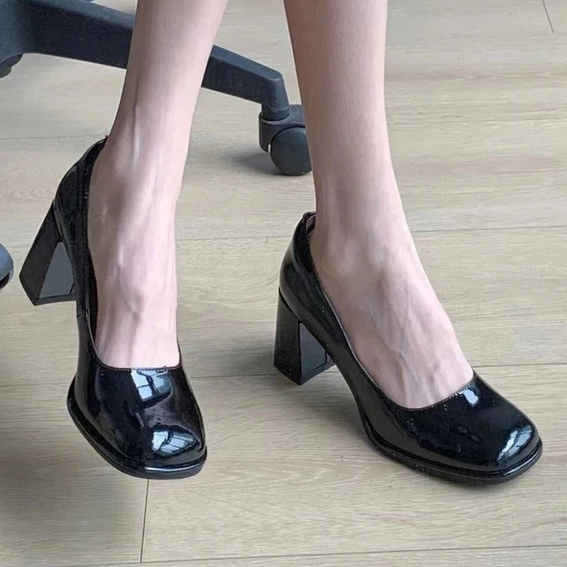 Lucyever Patent Leather Women Pumps Shoes 2025 Elegan Office Black - Street Savage CultureLucyever Patent Leather Women Pumps Shoes 2025 Elegan Office Black