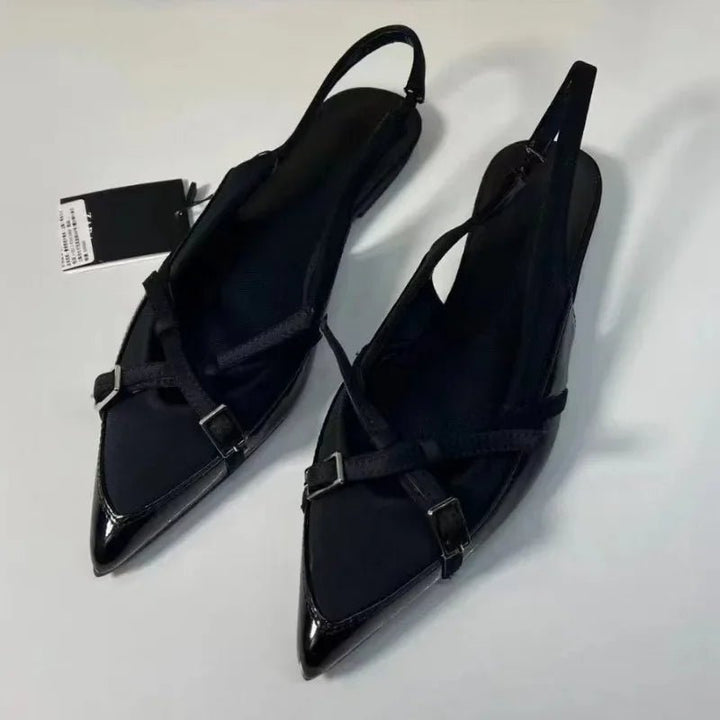 New Fashion Women's Flats Bottom Slingback Black - Street Savage CultureNew Fashion Women's Flats Bottom Slingback Black