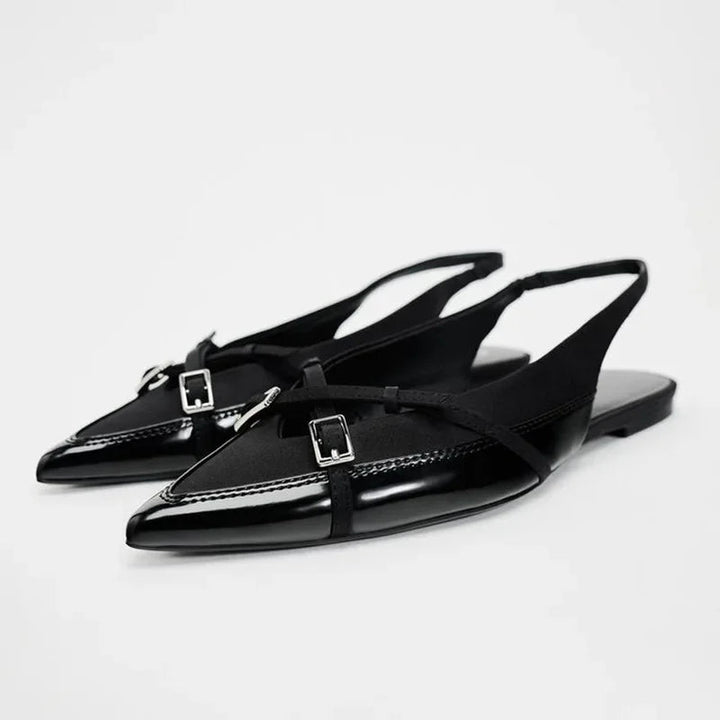 New Fashion Women's Flats Bottom Slingback Black - Street Savage CultureNew Fashion Women's Flats Bottom Slingback Black