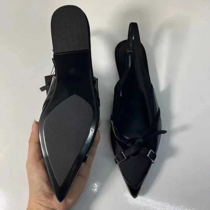 New Fashion Women's Flats Bottom Slingback Black - Street Savage CultureNew Fashion Women's Flats Bottom Slingback Black