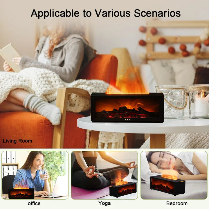 New Flame Aromatherapy Machine Colorful Essential Oil Diffuser Home Large Fog Volume Flame Humidifier 3D Flame Fireplace Machine - Street Savage CultureNew Flame Aromatherapy Machine Colorful Essential Oil Diffuser Home Large Fog Volume Flame Humidifier 3D Flame Fireplace Machine