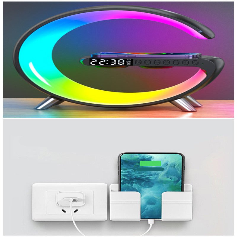 New Intelligent G Shaped LED Lamp Bluetooth Speake Wireless Charger Atmosphere Lamp App Control For Bedroom Home Decor - Street Savage CultureNew Intelligent G Shaped LED Lamp Bluetooth Speake Wireless Charger Atmosphere Lamp App Control For Bedroom Home Decor