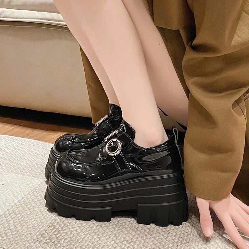 New Patent Leather Spring High Brand Autumn Platform Wedge Women - Street Savage CultureNew Patent Leather Spring High Brand Autumn Platform Wedge Women