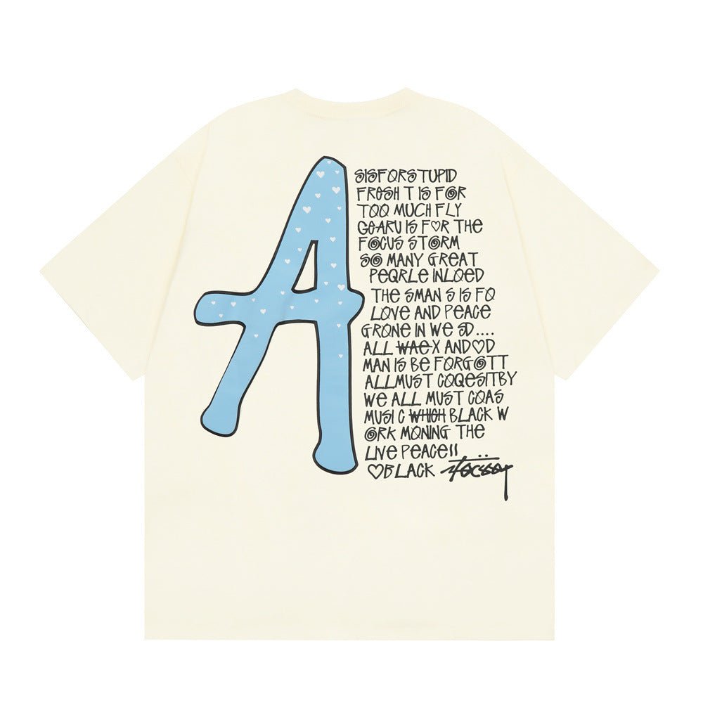 Niche English Letter Printed T-shirt For Men - Street Savage CultureNiche English Letter Printed T-shirt For Men