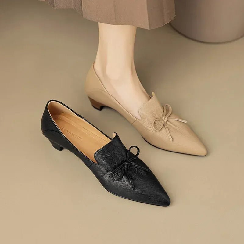 office lady elegant black shoes Women's pointed Toe mid Heels 2025 - Street Savage Cultureoffice lady elegant black shoes Women's pointed Toe mid Heels 2025