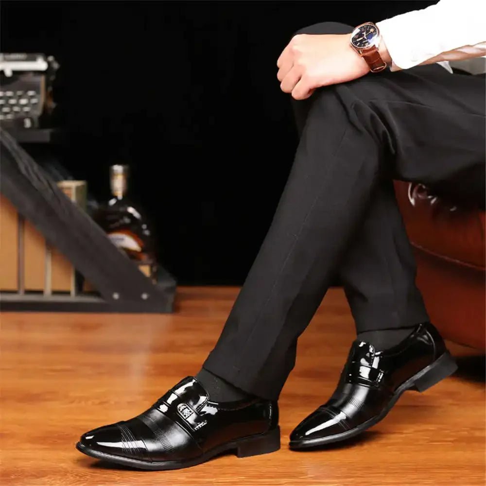 Patent Leather Laceless Cheap Man Shoes Heels Elegant Blue Shoes - Street Savage CulturePatent Leather Laceless Cheap Man Shoes Heels Elegant Blue Shoes