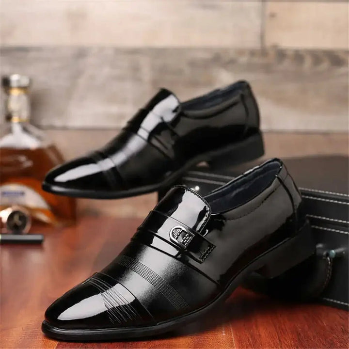 Patent Leather Laceless Cheap Man Shoes Heels Elegant Blue Shoes - Street Savage CulturePatent Leather Laceless Cheap Man Shoes Heels Elegant Blue Shoes