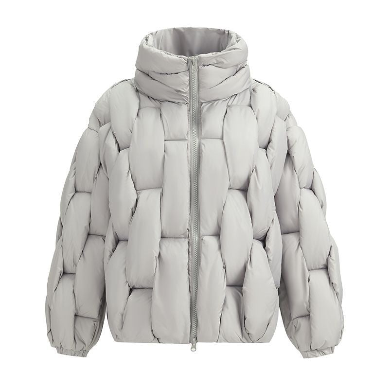 Plus Size Woven Twisted Down Cotton - padded Jacket - Street Savage CulturePlus Size Woven Twisted Down Cotton - padded Jacket