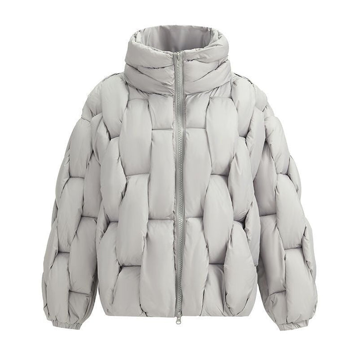 Plus Size Woven Twisted Down Cotton - padded Jacket - Street Savage CulturePlus Size Woven Twisted Down Cotton - padded Jacket