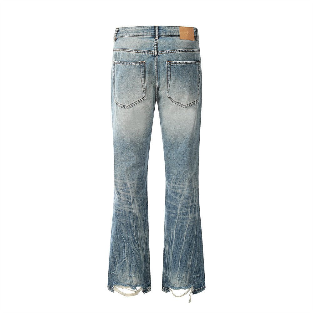 Ripped Slightly Flared Jeans Men - Street Savage CultureRipped Slightly Flared Jeans Men