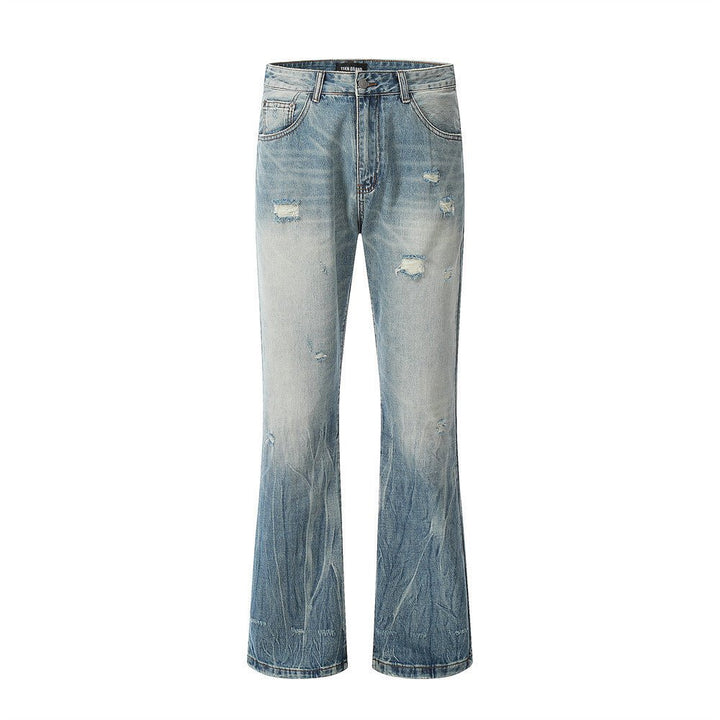 Ripped Slightly Flared Jeans Men - Street Savage CultureRipped Slightly Flared Jeans Men