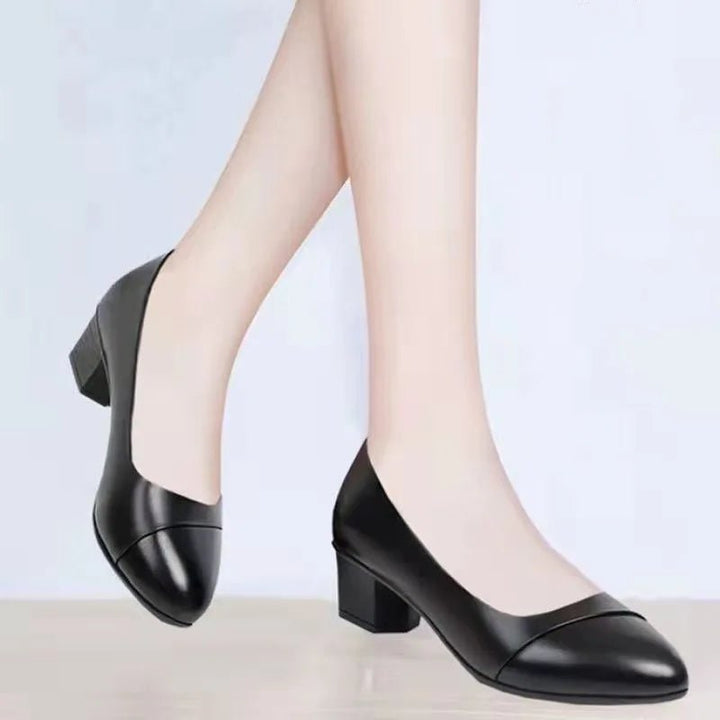 Shoes Women Mid Heel Office Lady Pumps PU Leather - Street Savage CultureShoes Women Mid Heel Office Lady Pumps PU Leather