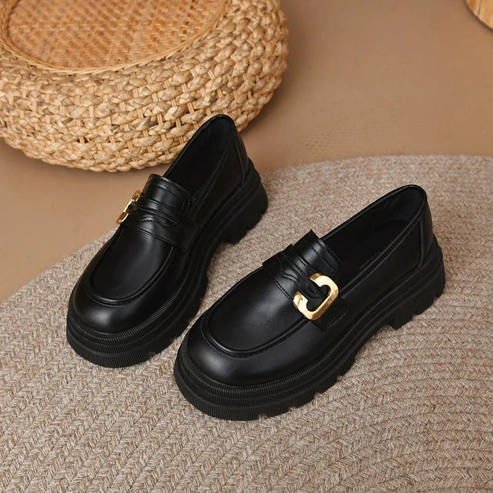 Solid Leather Oxford Shoes Woman Fashion Lolita Shoes Woman Slip - Street Savage CultureSolid Leather Oxford Shoes Woman Fashion Lolita Shoes Woman Slip