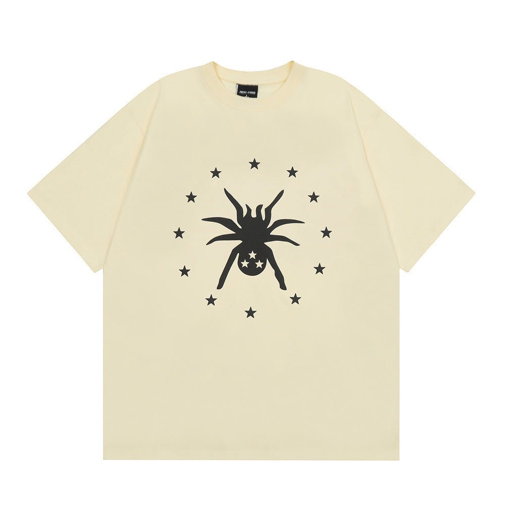 Spider Print Short - sleeved T-shirt For Men - Street Savage CultureSpider Print Short - sleeved T-shirt For Men